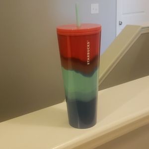 Starbucks Red, Teal, and Blue Tumbler